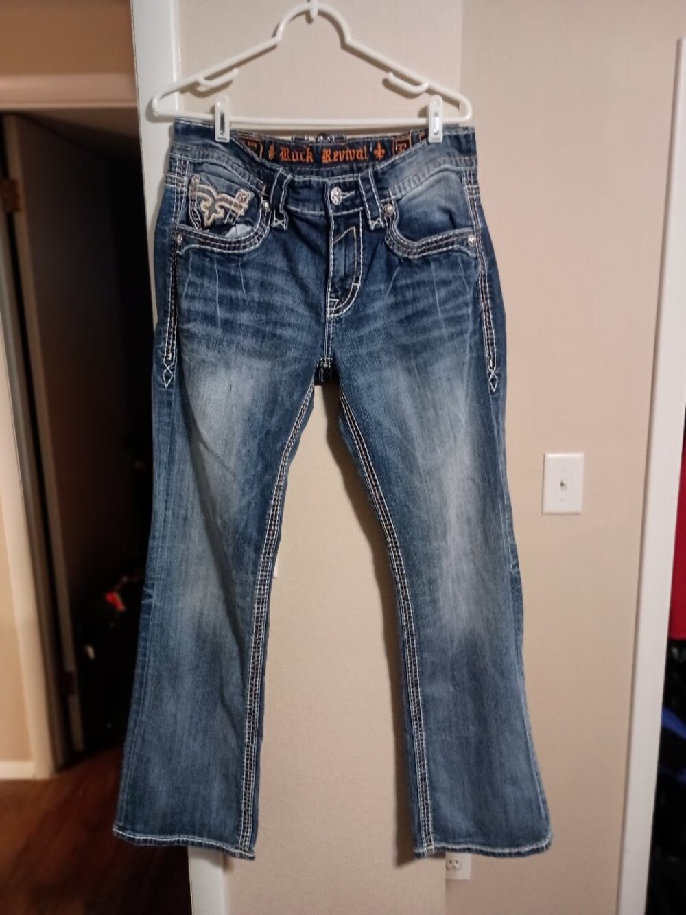 Rock Revival Women Boot Cut Blue Jeans Size 32 (32x30) E8963B2A